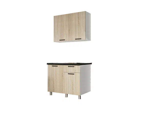 Кухня Ева 1 м, Дуб сонома, Черный янтарь