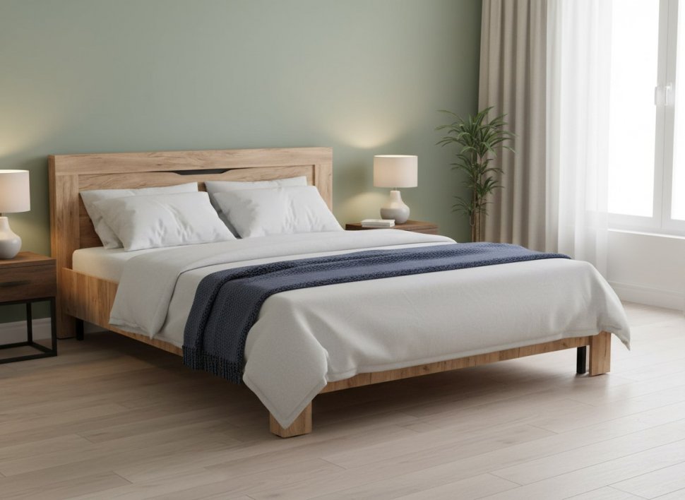 90.08 кровать двойная Флорида Дуб золотой / Венге