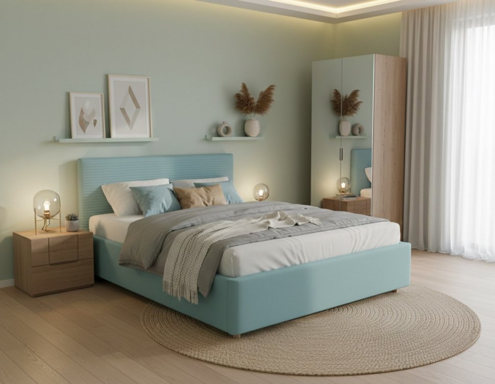 Кровать Event Loft 1600 с основанием / бирюза №21