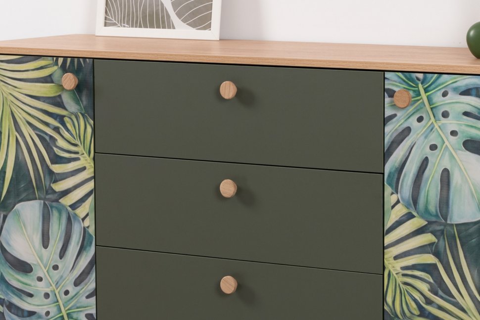 Матиас комод 16.245 Гикори Рокфорд / Дымчатый Зеленый