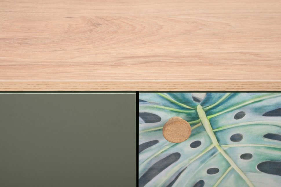 Матиас комод 16.245 Гикори Рокфорд / Дымчатый Зеленый