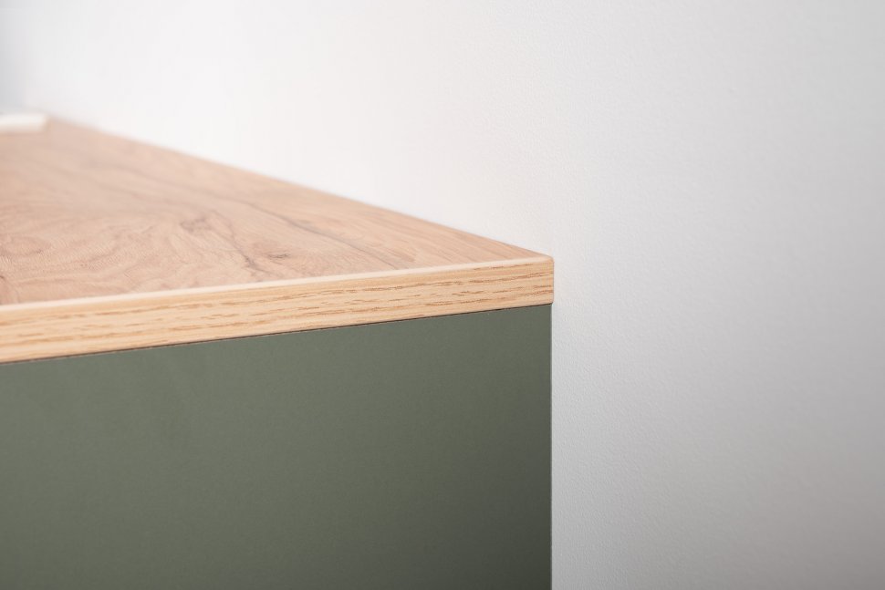 Матиас комод 16.245 Гикори Рокфорд / Дымчатый Зеленый