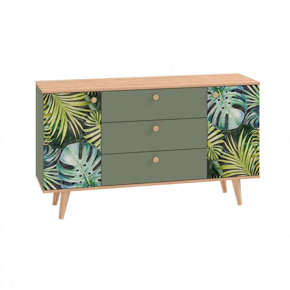 Матиас комод 16.245 Гикори Рокфорд / Дымчатый Зеленый