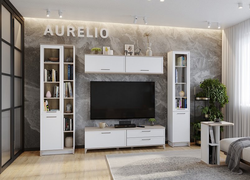 Тумба ТВ Аурелио 3 (Глазов) Белый