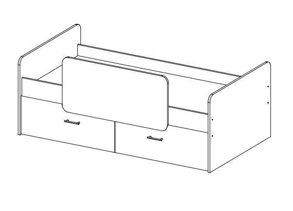 Кровать 80х160 Умка с бортиком и ящиками (Дуб Сонома)