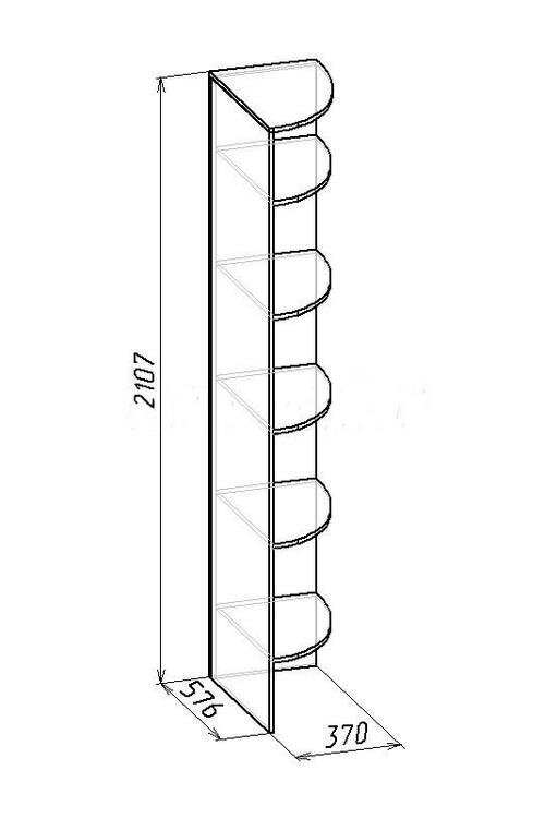 Приставка угловая Глазов-мебель Sherlock 14 (Дуб сонома)