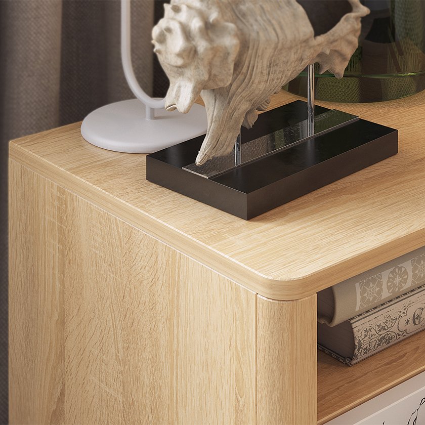 Тумба прикроватная Зара (Дуб сонома / Белый)