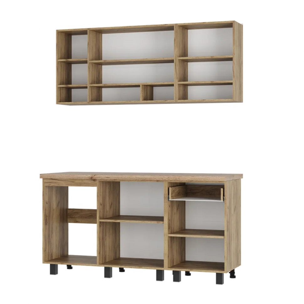 Кухня Вика 1,6 м, Крафт, белый