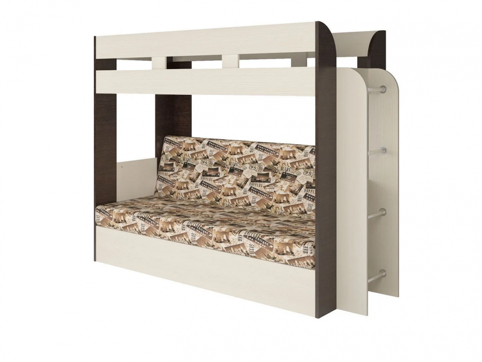 Карамель 75 кровать-диван Ясень Анкор Светлый / Бодега Темный / Ткань Латте