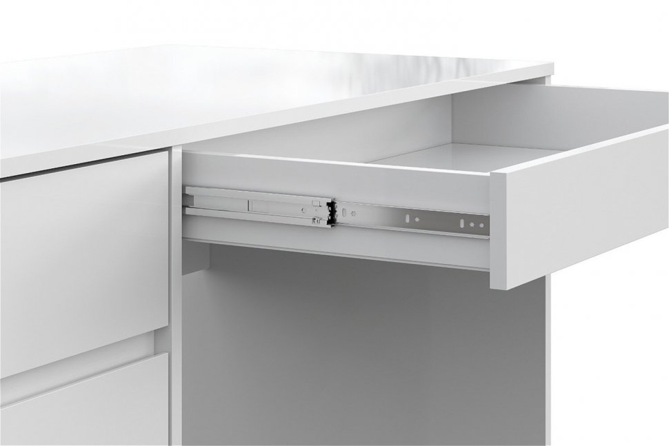 Стол компьютерный №13 Серия 2, Белый глянец