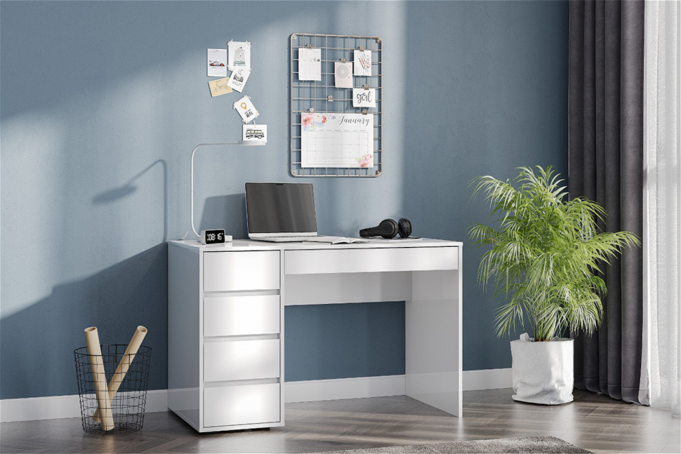 Стол компьютерный №13 Серия 2, Белый глянец