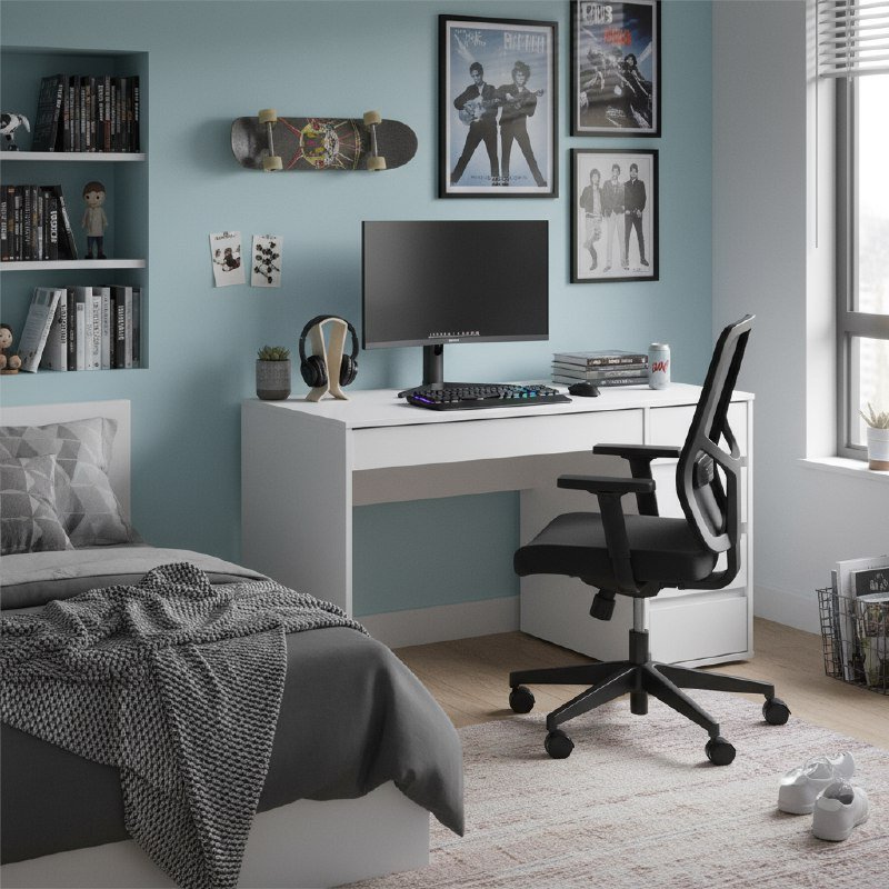 Стол компьютерный №13 Серия 2, Белый глянец