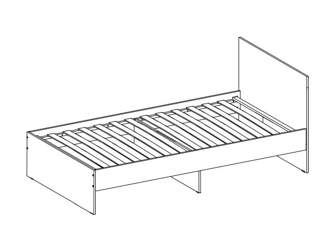 Кровать Мона 900х200 MLK (Ясень Темный)