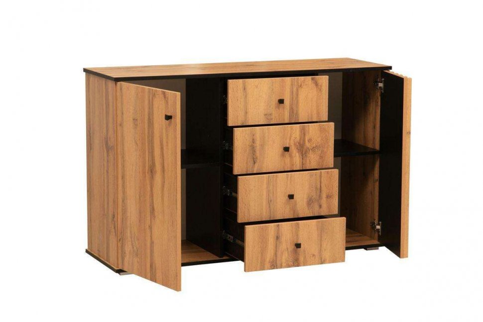 Модульная гостиная Либерти 1 (опора h20) Дуб вотан/Черный