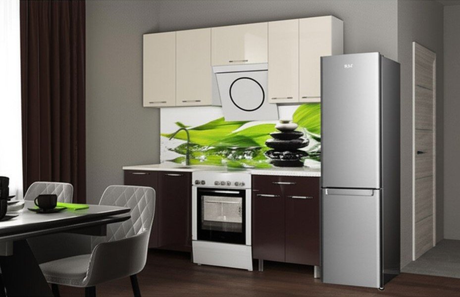 Кухня Танго 2 м с окапом, Ваниль, Горький шоколад