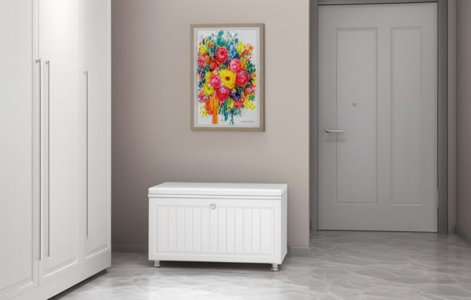 Тумба под обувь (ш.800) Монако МН-22 белое дерево