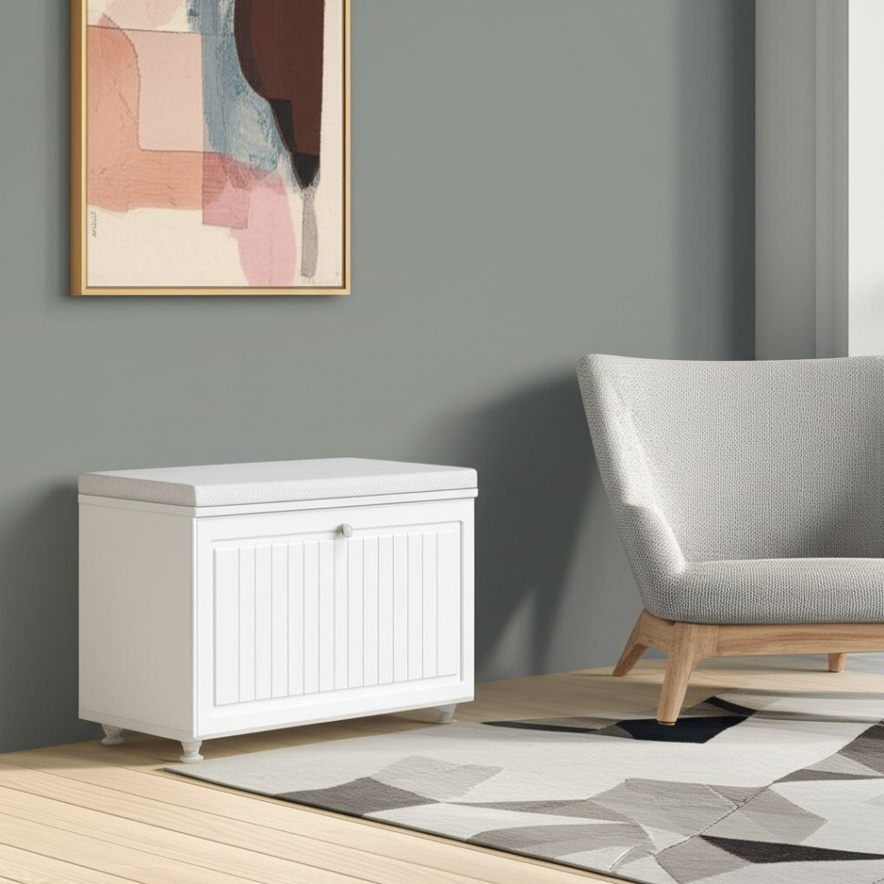 Тумба под обувь (ш.800) Монако МН-22 белое дерево