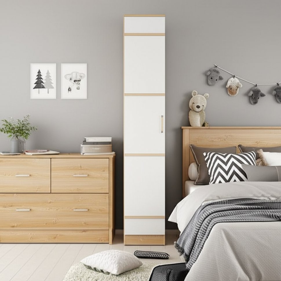 Шкаф-пенал Сакура (БТС) 400 Белый/Дуб Сонома