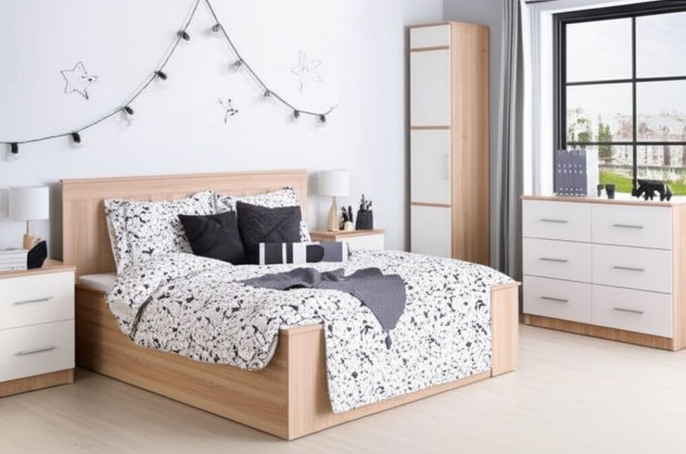 Шкаф-пенал Сакура (БТС) 400 Белый/Дуб Сонома