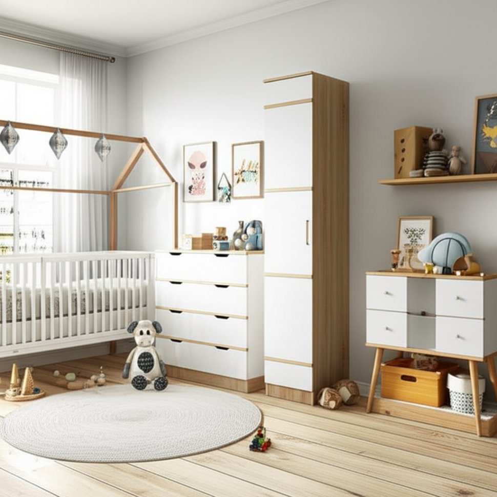 Шкаф-пенал Сакура (БТС) 400 Белый/Дуб Сонома