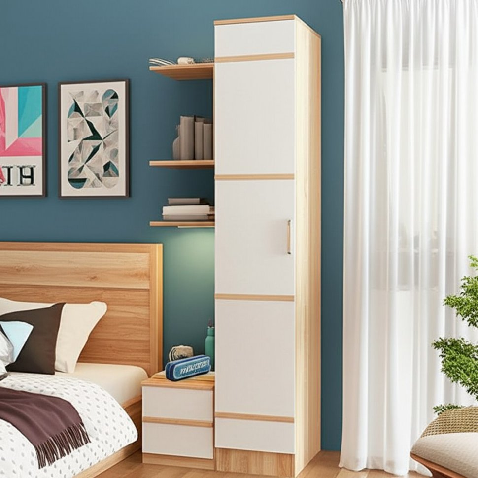 Шкаф-пенал Сакура (БТС) 400 Белый/Дуб Сонома