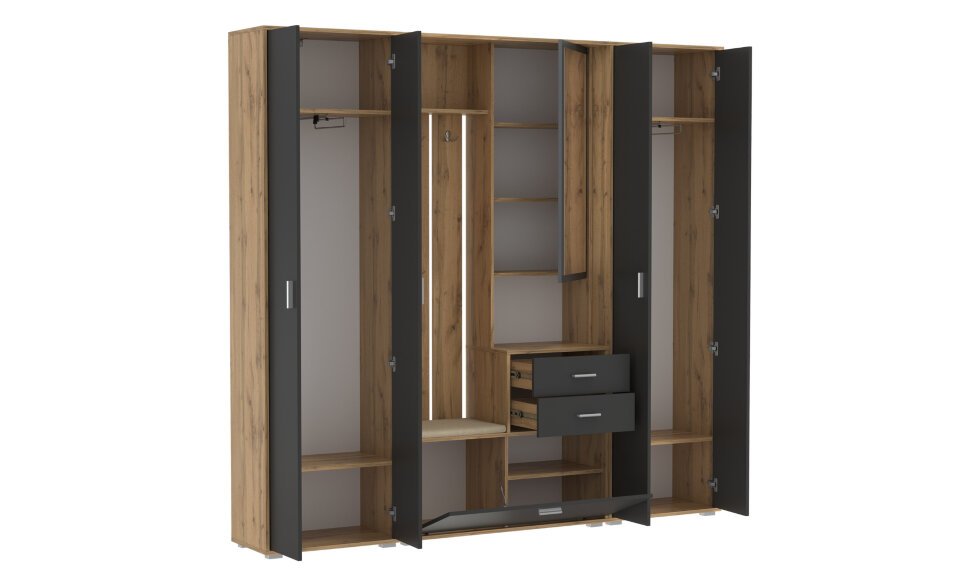 Прихожая модульная Антре 2 Дуб вотан / Диамант серый