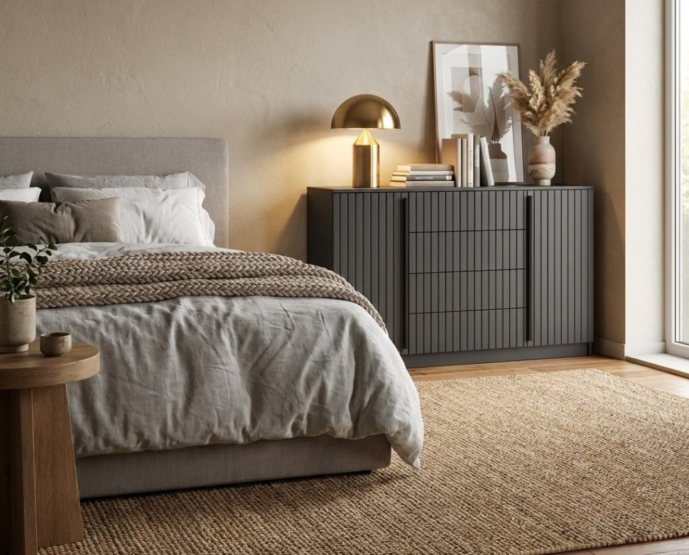 Брандо комод 67.11 МДФ Диамант серый