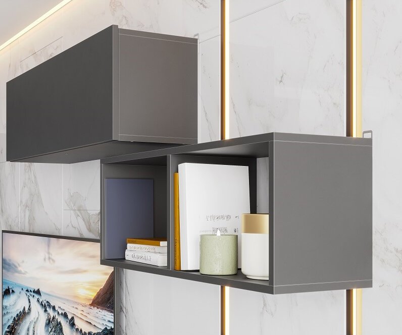 Шкаф навесной Денвер (Графит серый)