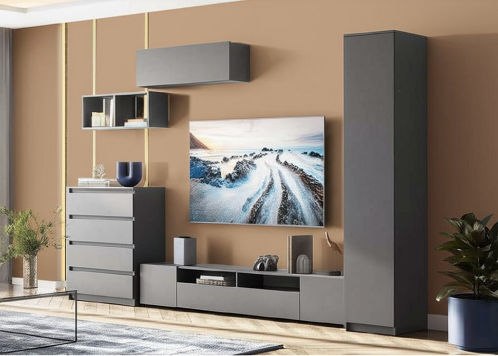 Шкаф навесной Денвер (Графит серый)