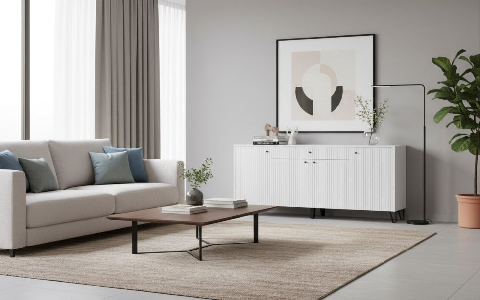 Комод Оливия, Белый, Белый Глянец