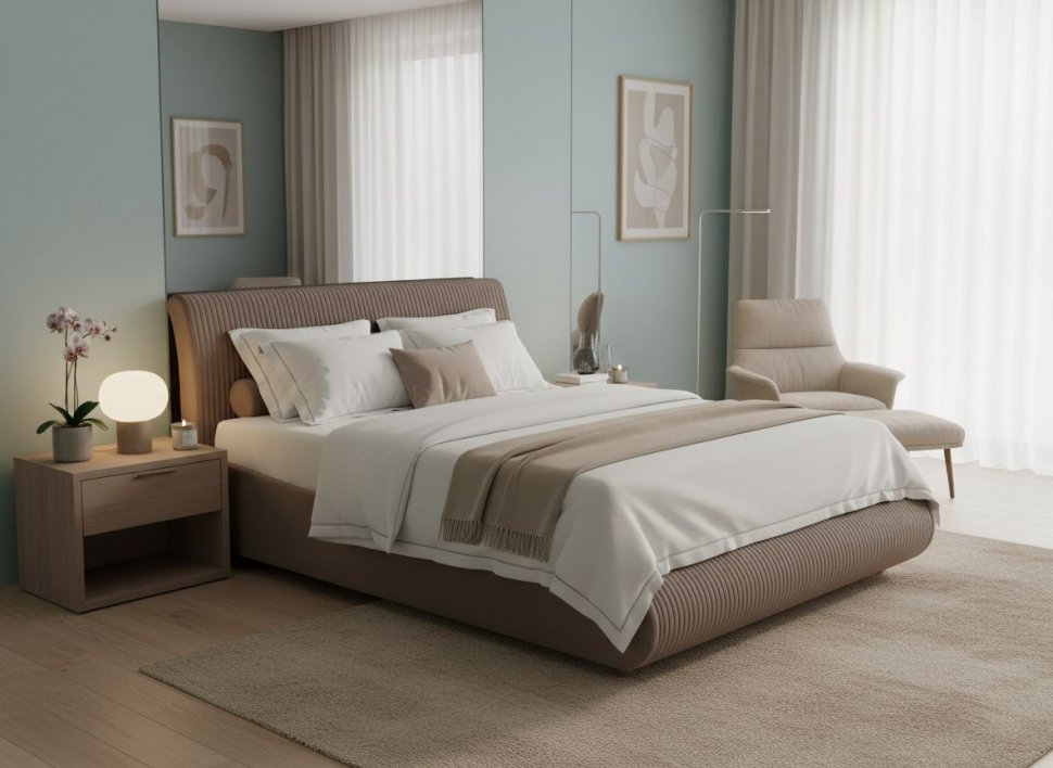 Кровать Нефертити 1400 с под. механизмом / какао №8