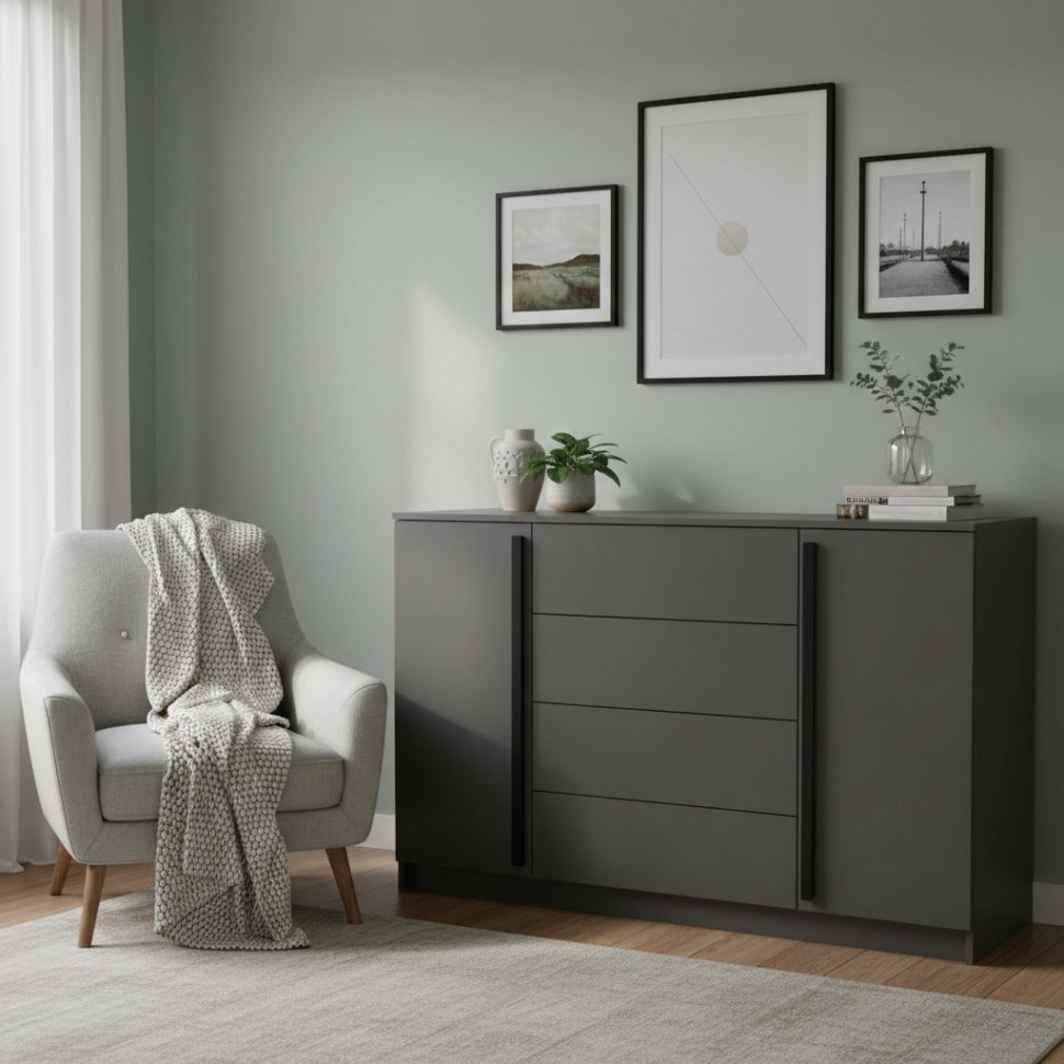 Брандо комод 67.11 ЛДСП Диамант серый