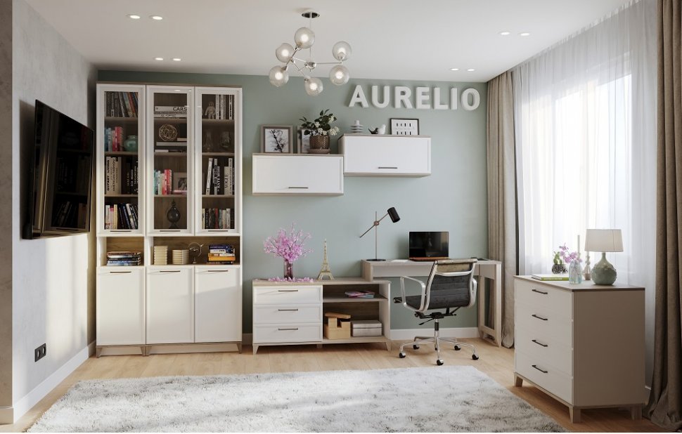 Шкаф навесной Аурелио 4 (Глазов) Белый