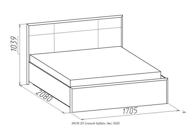 Спальня Амели (Дуб беленый) Глазов-мебель Вариант 1