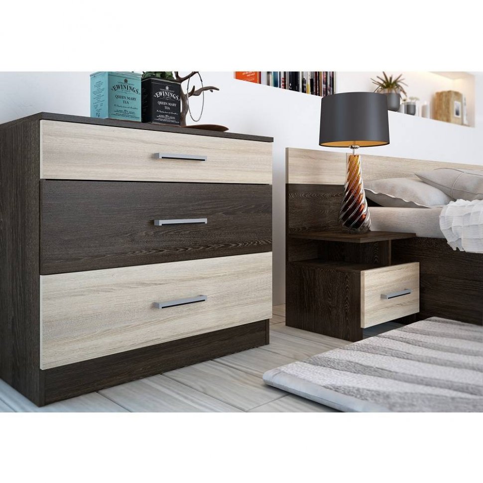 Спальня Леси (Горизонт) Комплект Сонома / Дуб кантербери