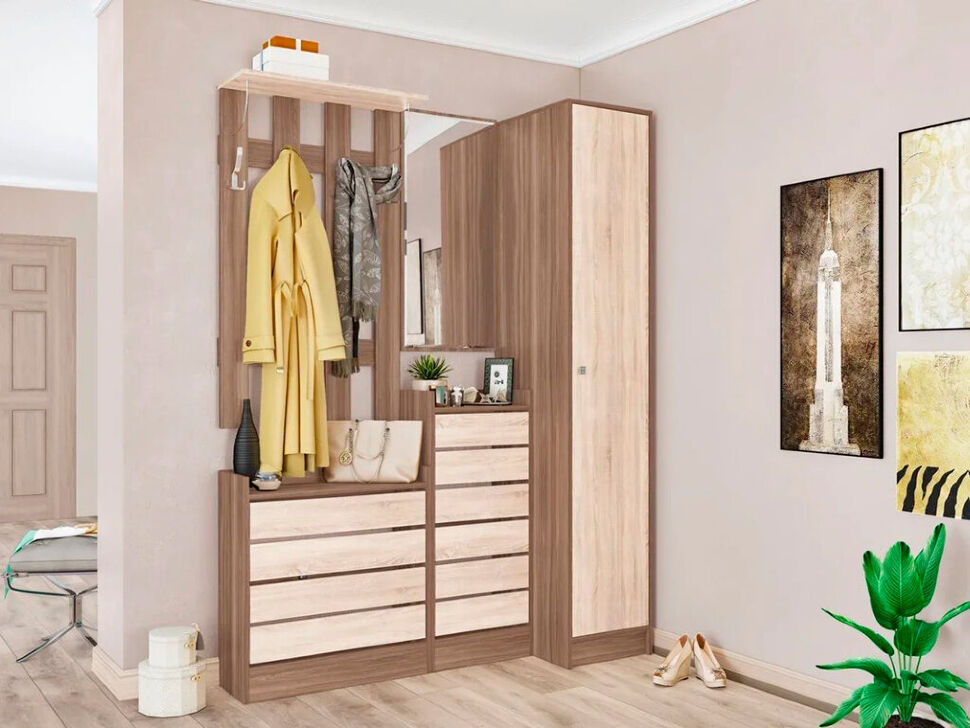 Прихожая Ямайка Комплект 3 (Ясень Шимо)