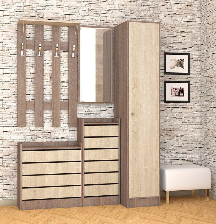 Прихожая Ямайка Комплект 3 (Ясень Шимо)