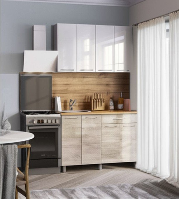 Кухня Танго 1,2 м, Белый, Дуб Шале