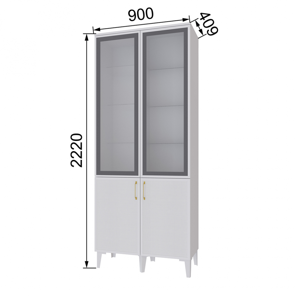 Шкаф-витрина Толедо ТШ-3, Белый