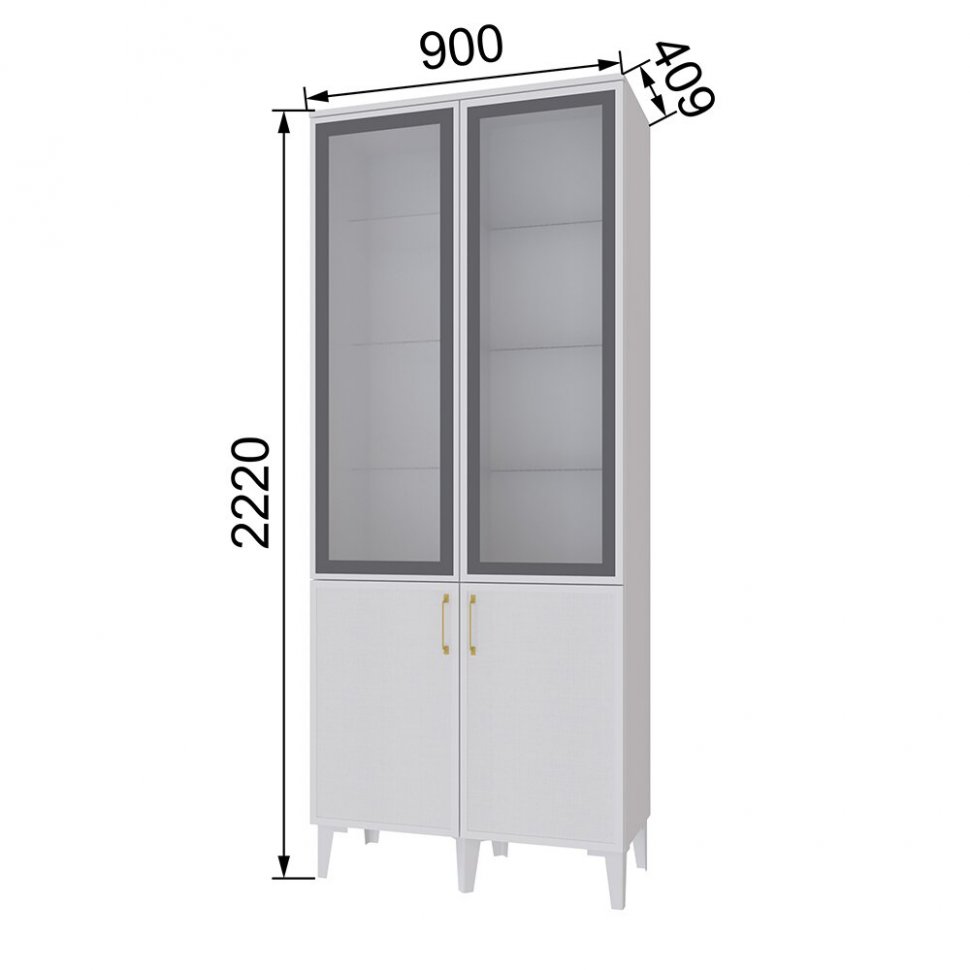 Шкаф-витрина Толедо ТШ-3, Белый