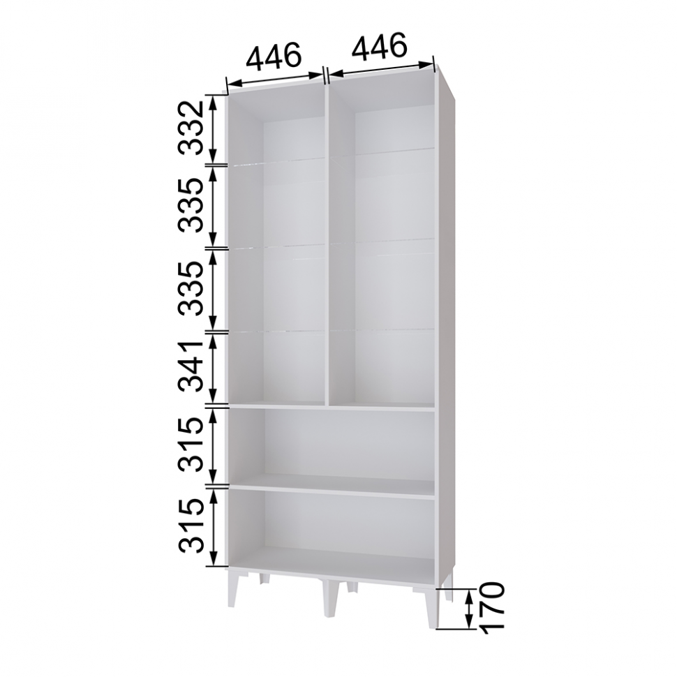 Шкаф-витрина Толедо ТШ-3, Белый
