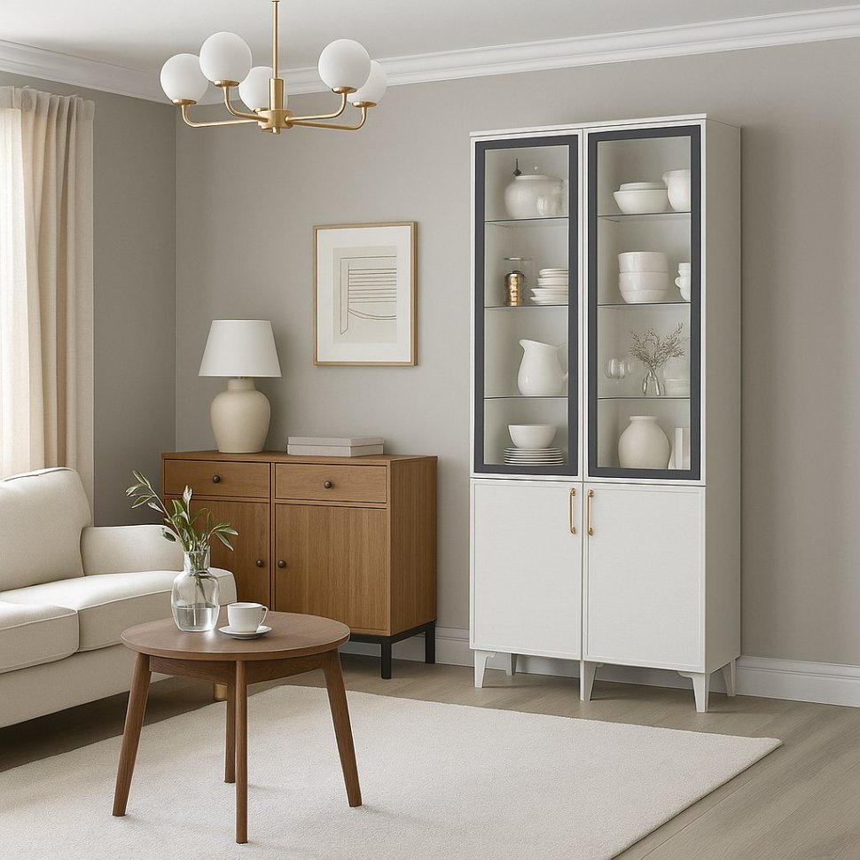 Шкаф-витрина Толедо ТШ-3, Белый