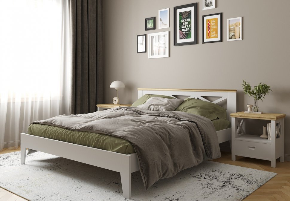 Кровать из массива 160х200 Верди (Арника) с ламелями