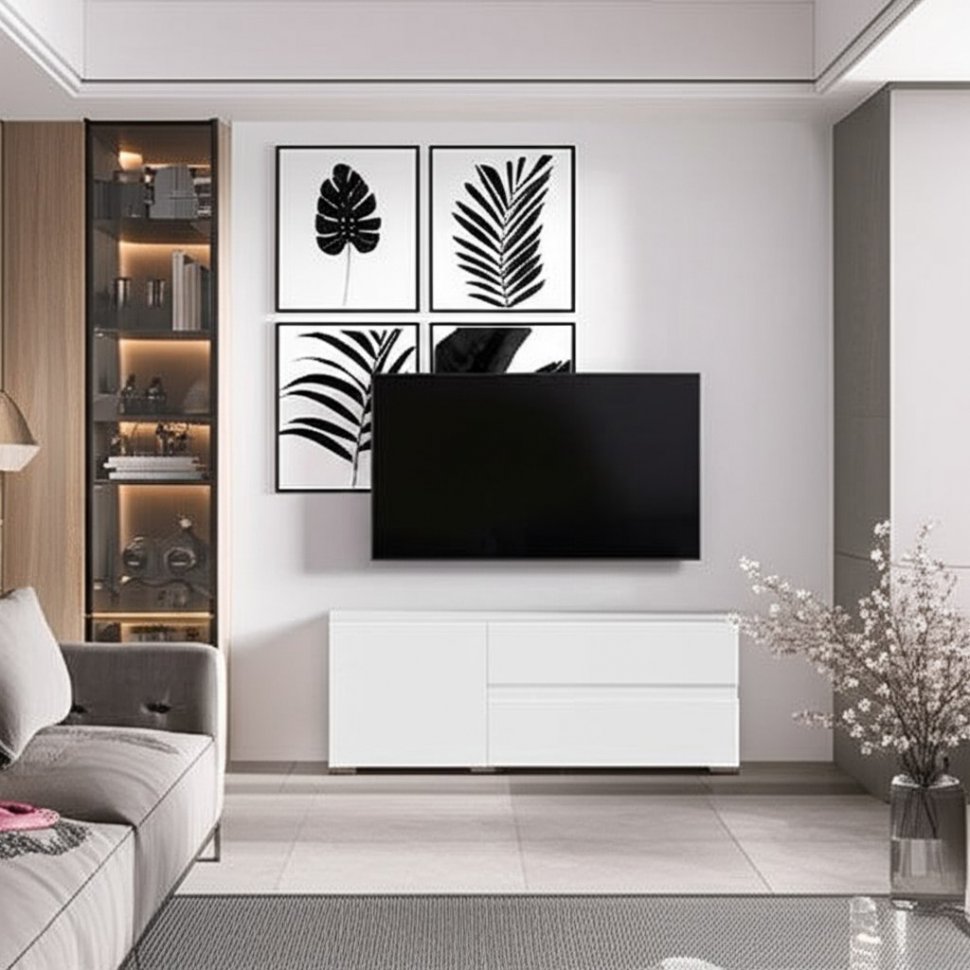 Тумба ТВ малая Плейона (ТЭКС) Белый