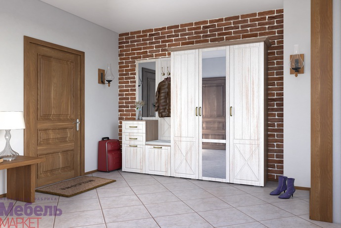 Шкаф-пенал 440 левый (с зеркалом) Афина Мебель Маркет