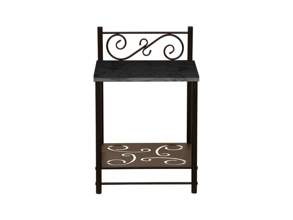 Тумба прикроватная 42.42 Ницца Мрамор черный/металл черный