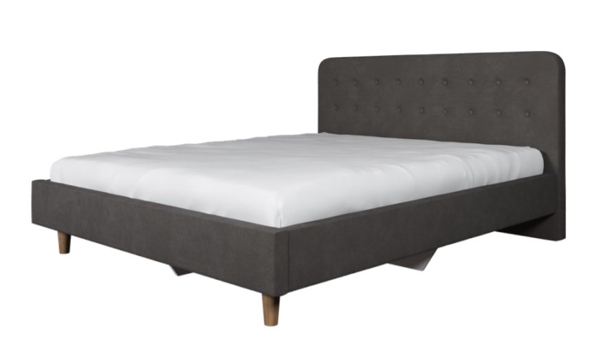 Кровать мягкая 140х200 Легато 9 Арника с латами (много пуговиц, Серый)