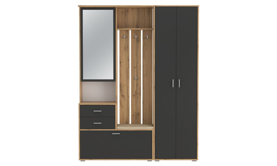 Прихожая модульная Антре 1 Дуб вотан / Диамант серый 1