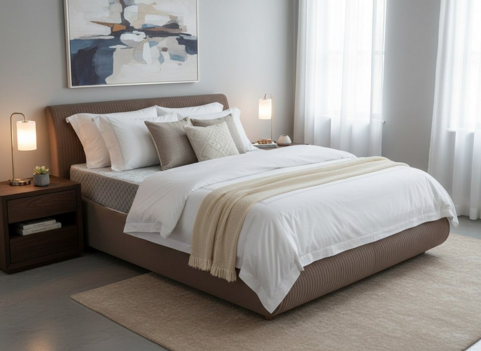 Кровать Нефертити 1600 с основанием / какао №8