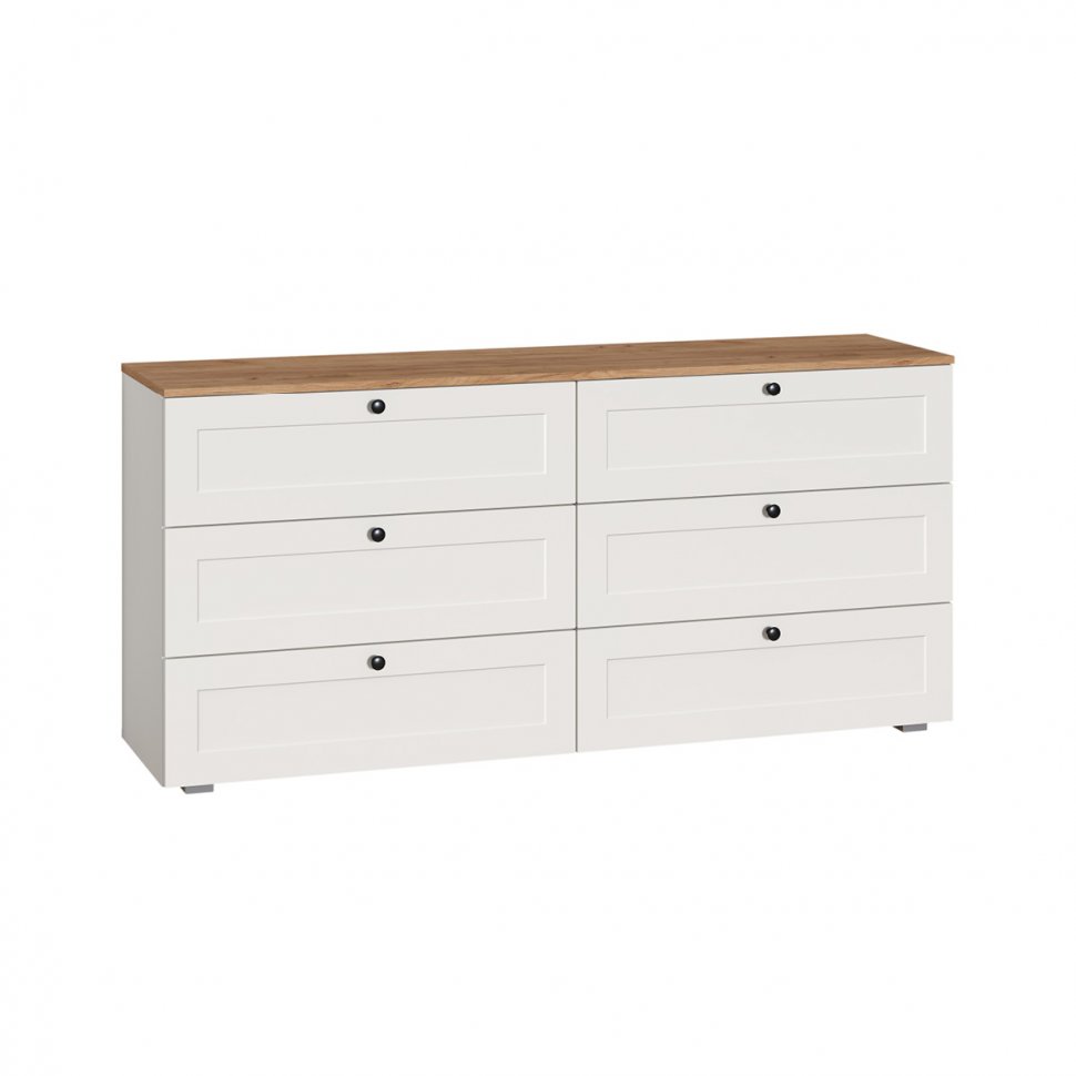 Остин Комод 16.240 Белый шагрень/Дуб Вотан